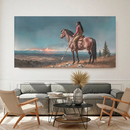 Warrior Watches The Storm Wall Art