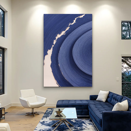 Navy Blue Acrylic Abstract Wall Art