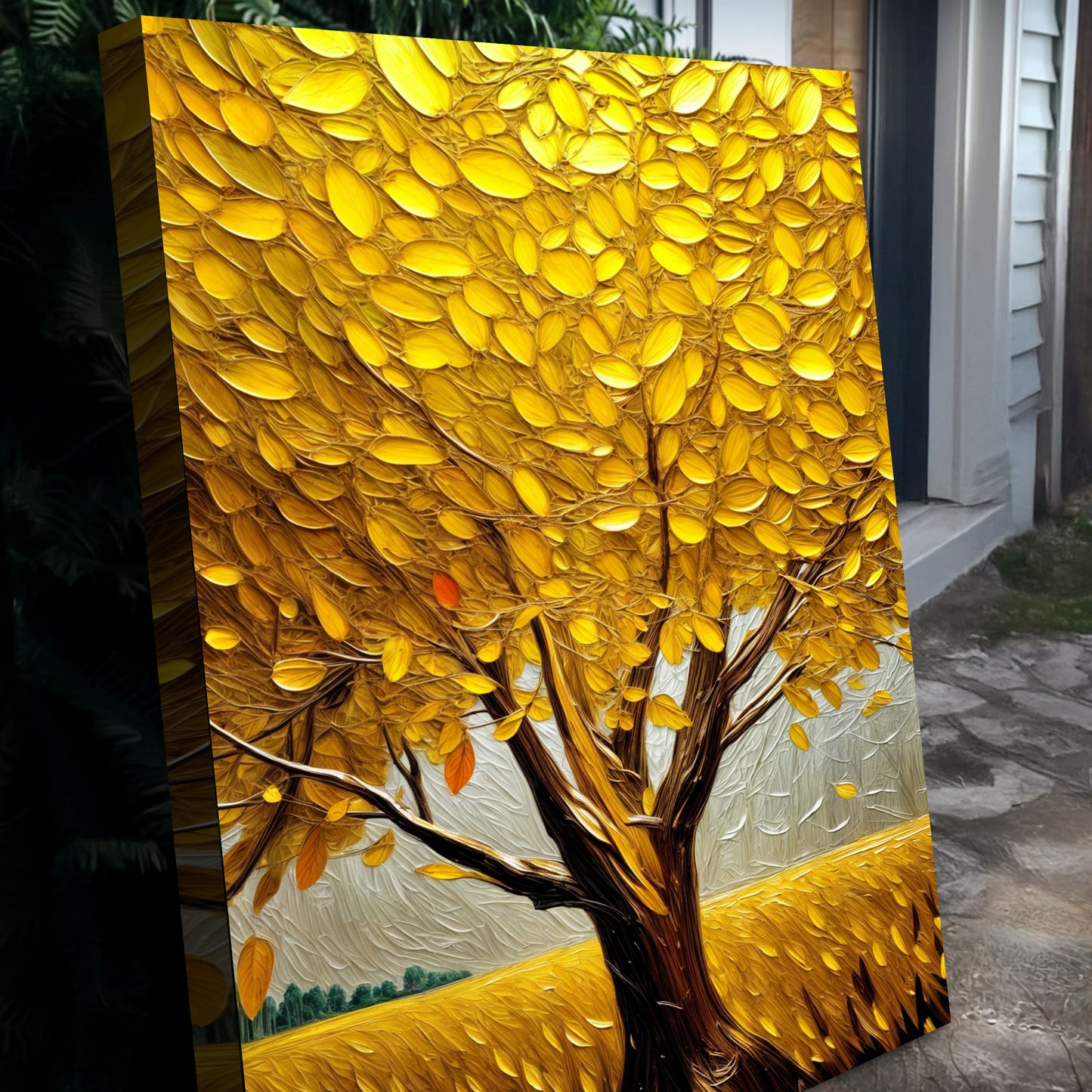 Golden Tree Breeze Wall Art