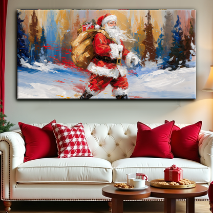 Vintage Santa in the Snow Wall Art II