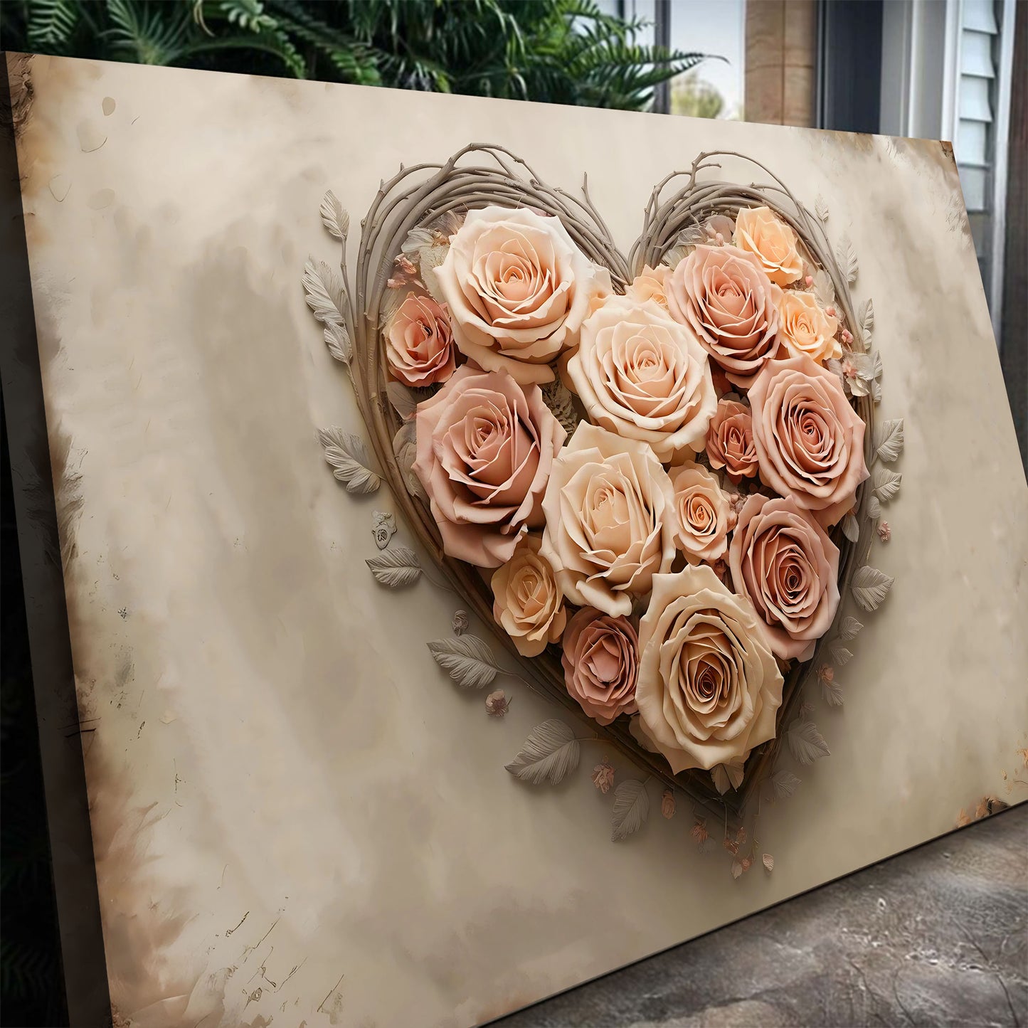 3D Floral Heart Wall Art III