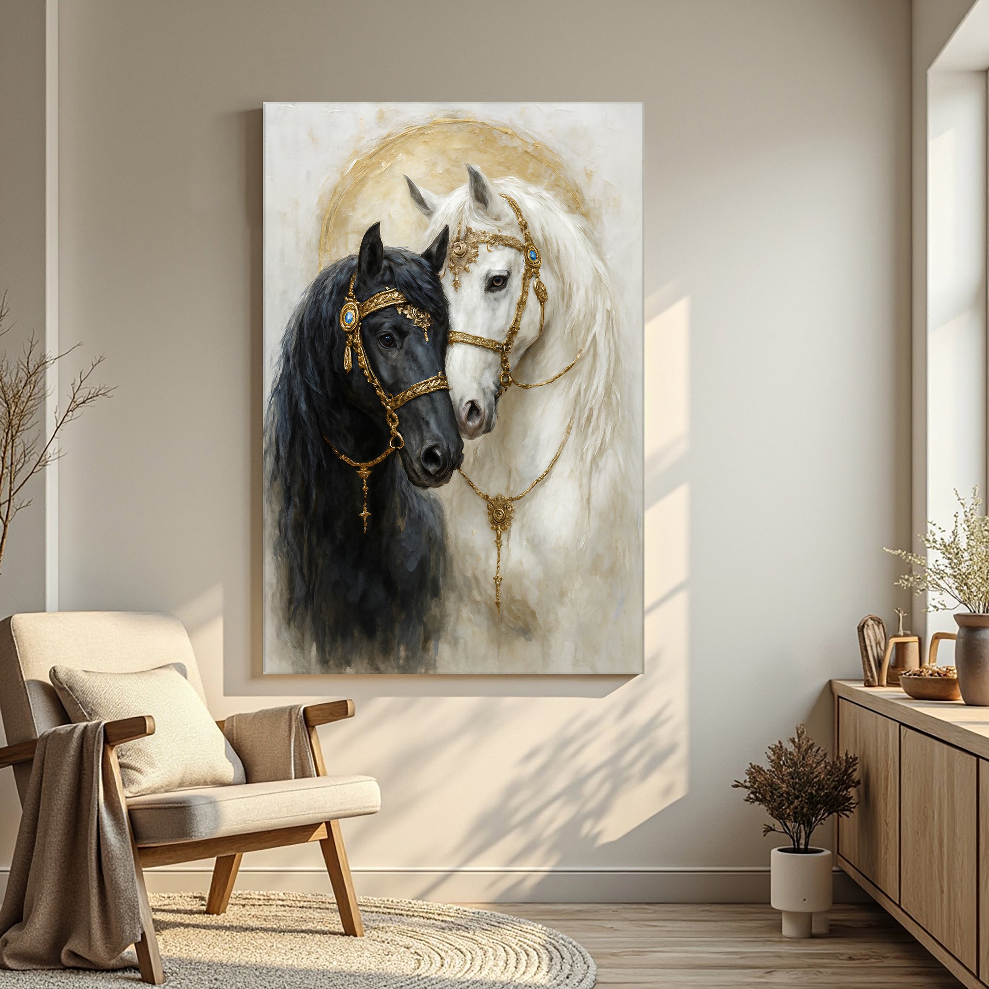 Yin And Yang Horse Embrace Wall Art