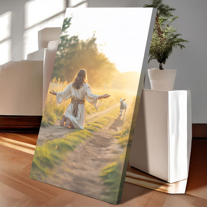 Jesus Protects The Lamb From Wolves Faith Wall Art XI