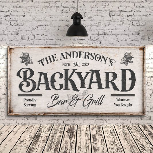 Vintage Bar And Grill Wall Sign
