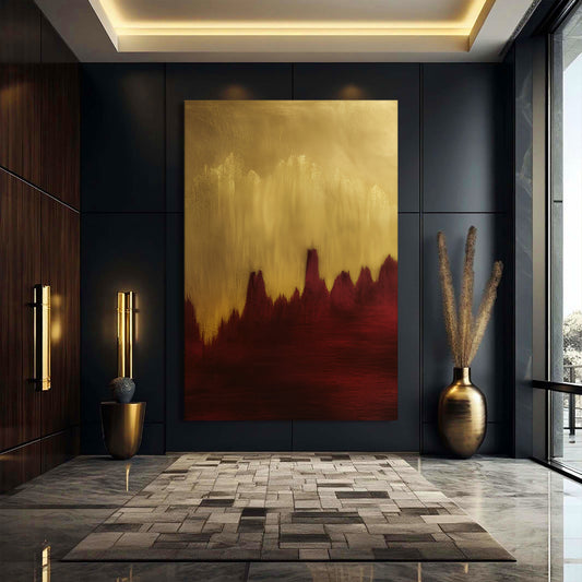 Red and Gold Ascent Wall Art II