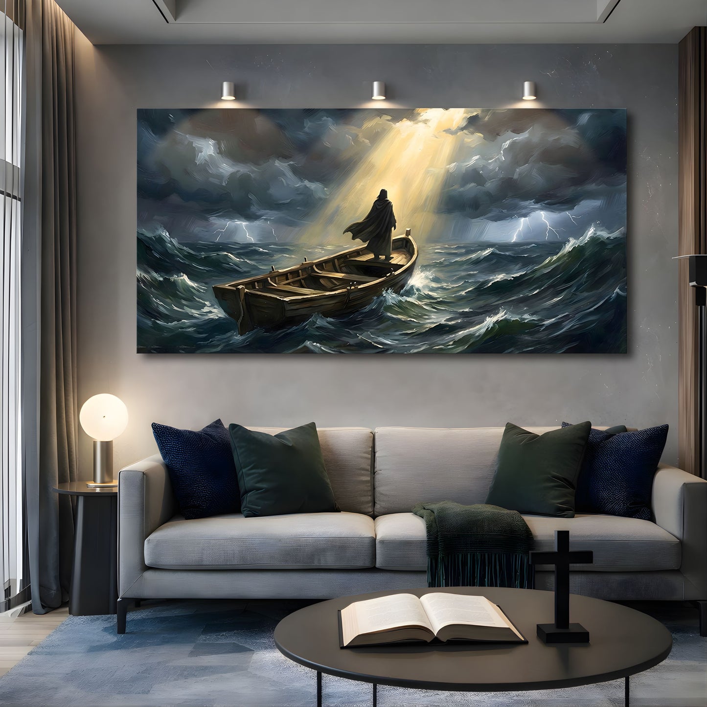 Jesus On A Boat Faith Wall Art