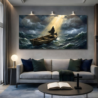 Jesus On A Boat Faith Wall Art