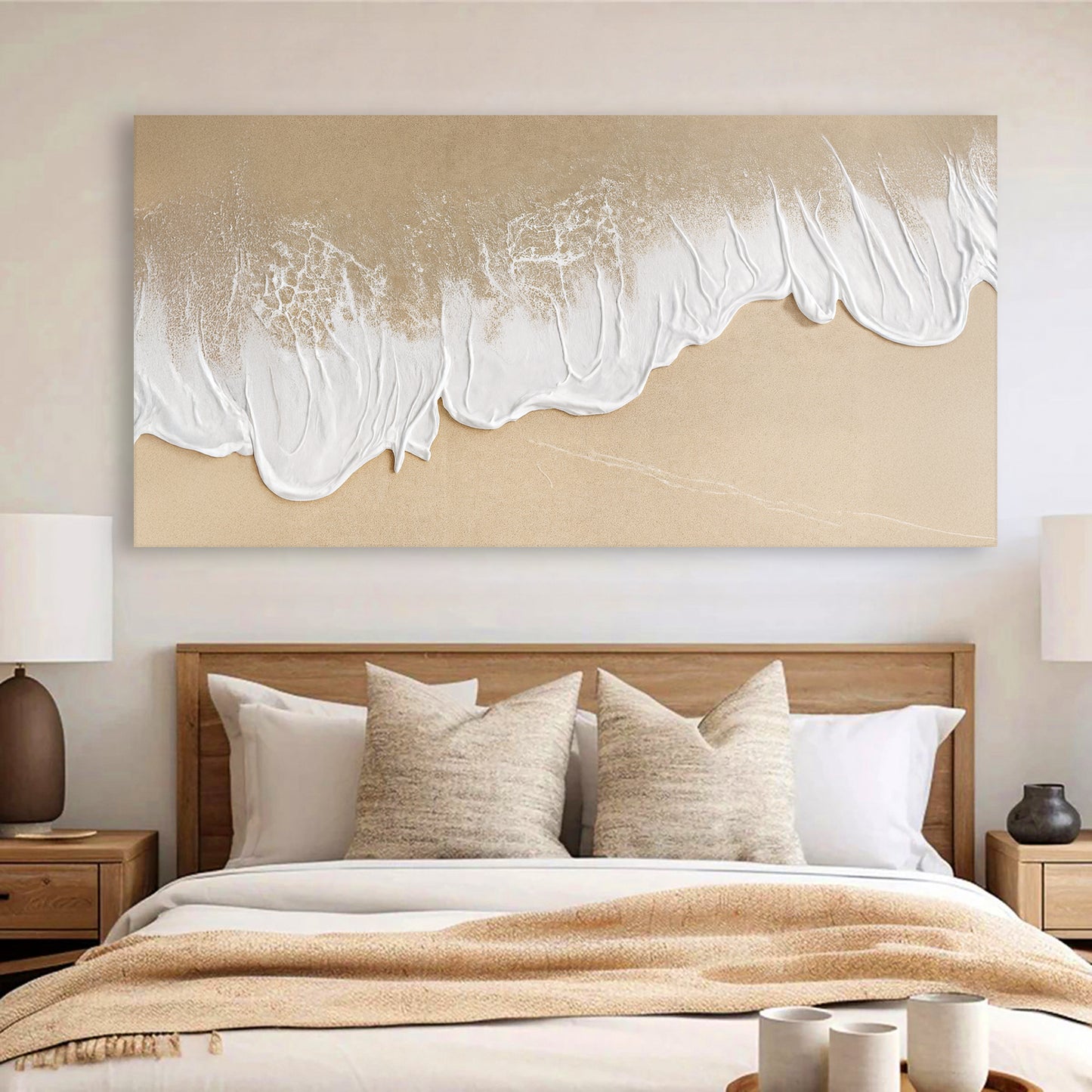 White Waves on Brown Sand Wall Art III