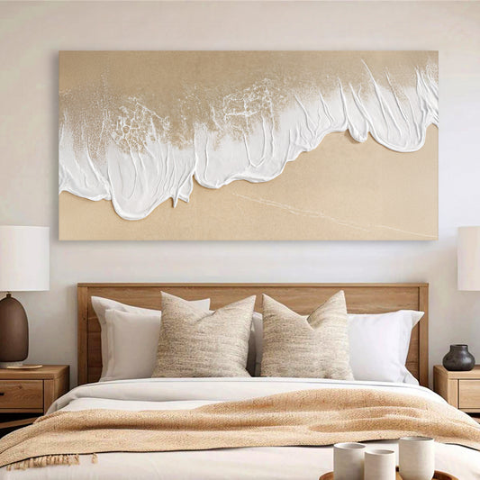 White Waves on Brown Sand Wall Art III