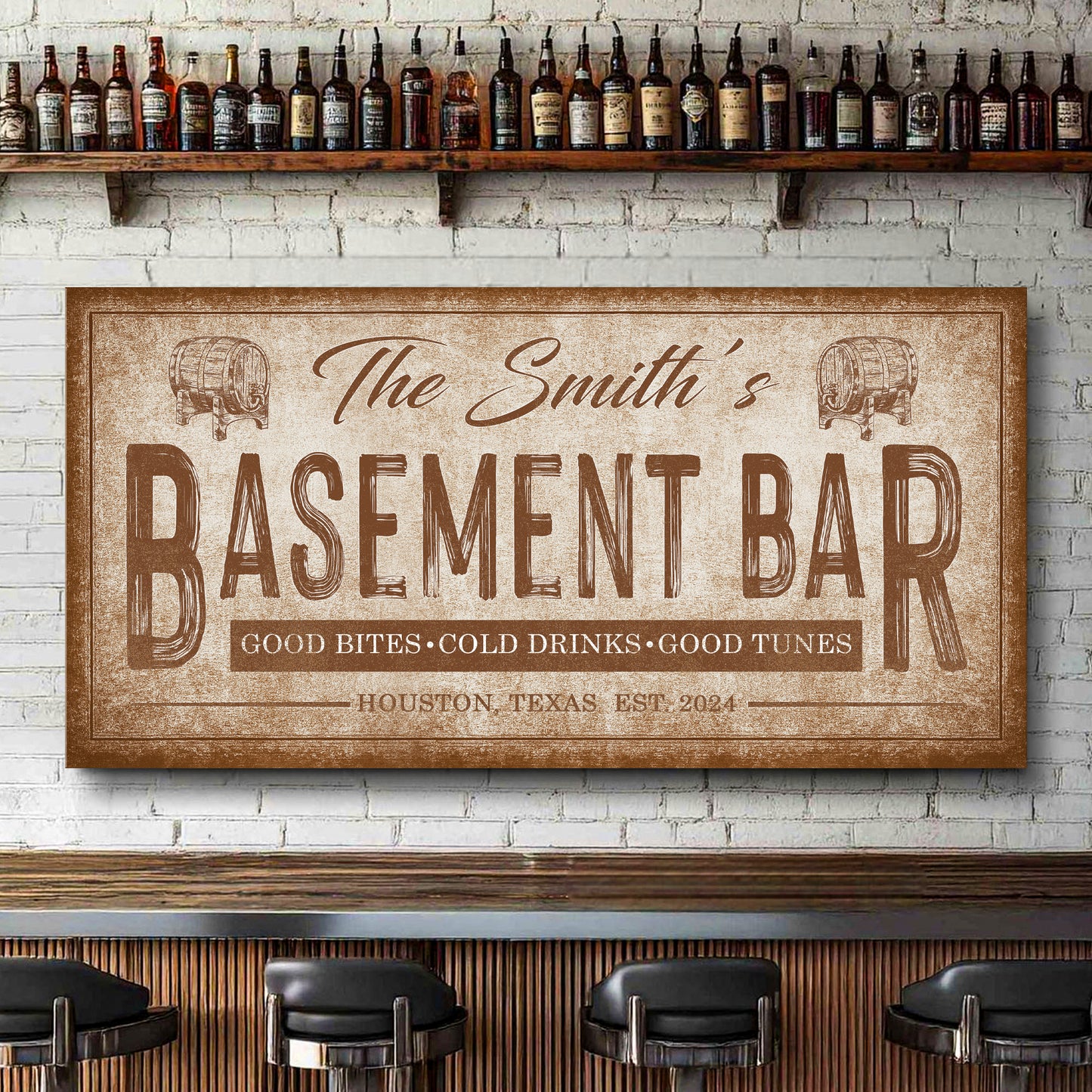 Personalized Basement Bar Wall Sign