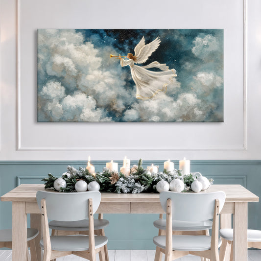 Angel Playing Trumpet Christmas Wall Art