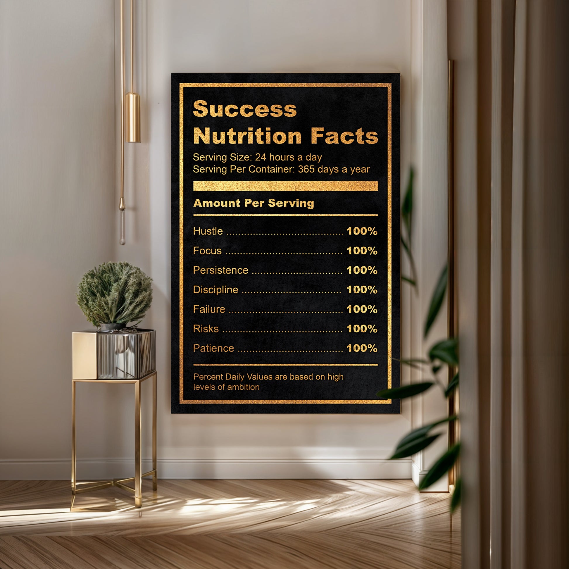 Ingredients For Success Motivational Wall Sign II