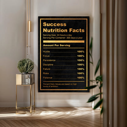 Ingredients For Success Motivational Wall Sign II