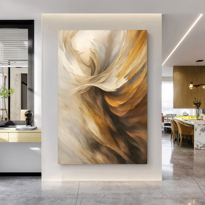 Taupe Tides Abstract Wall Art