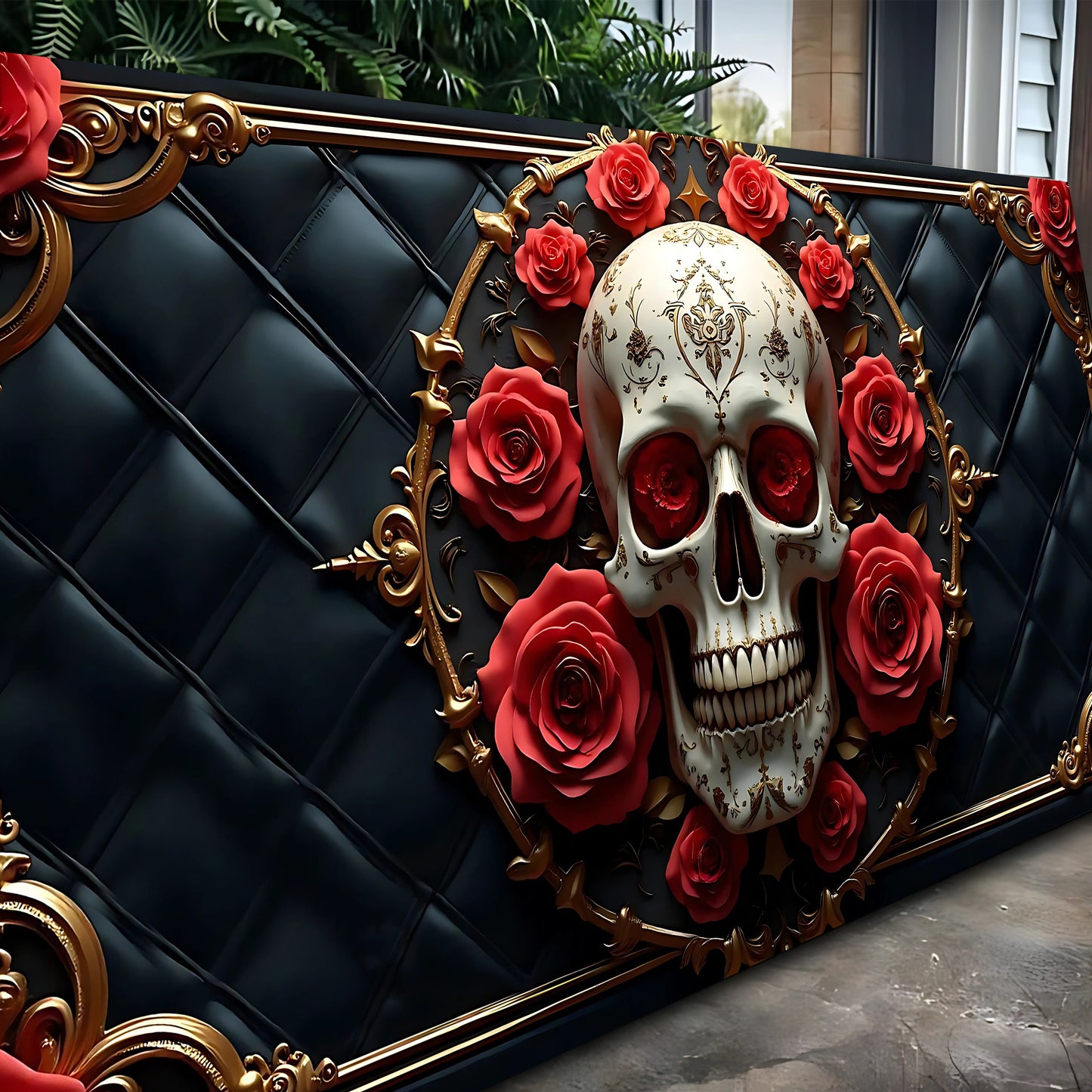 3D Rose and Skull Wall Art VII