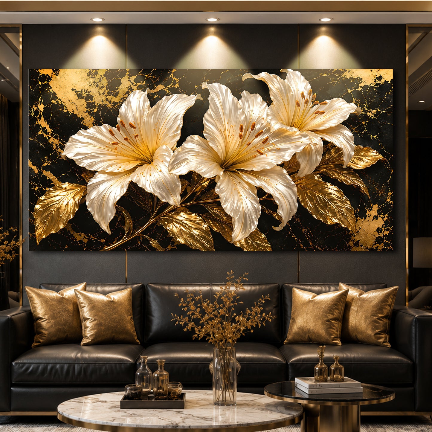 Golden Lily Radiance Wall Art