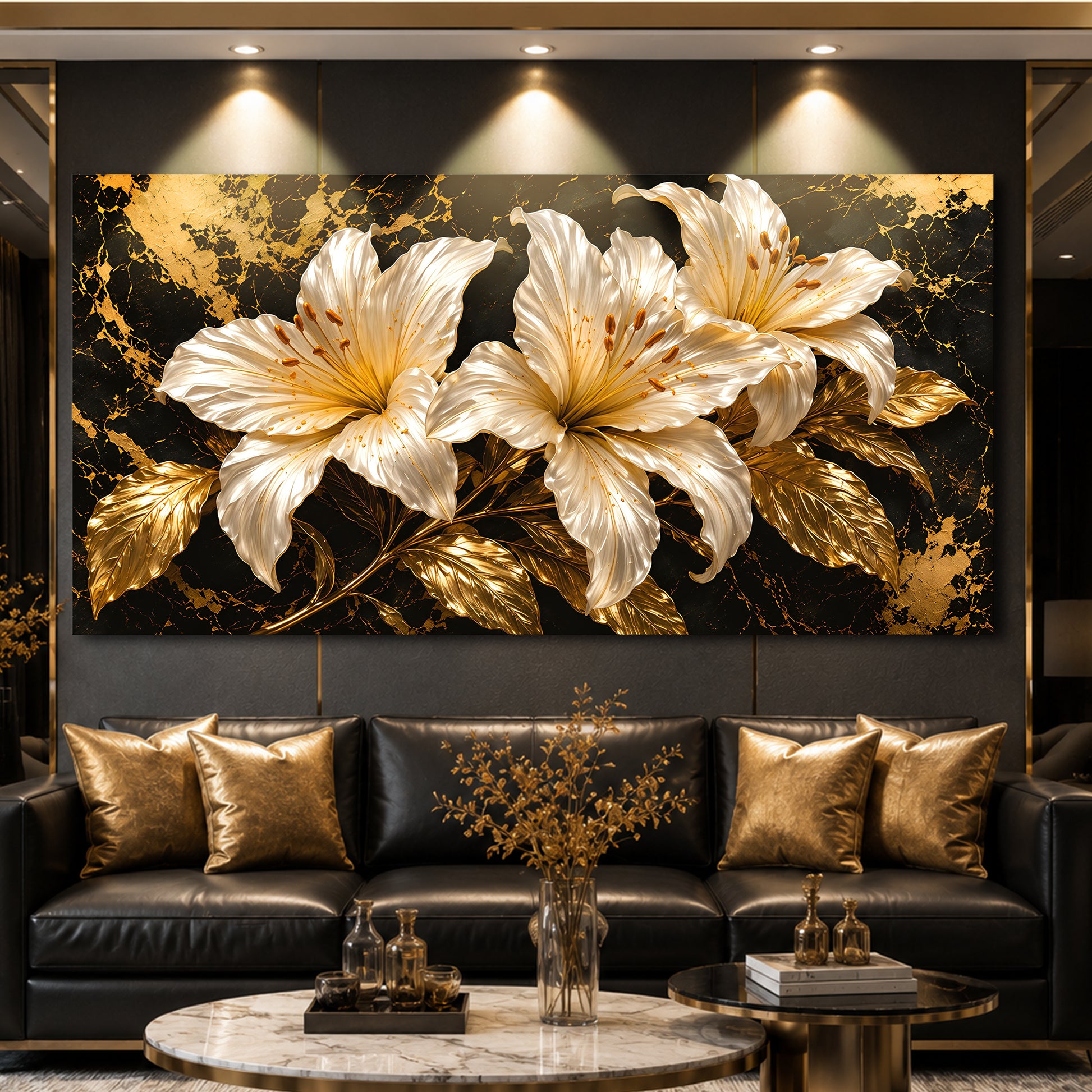 Golden Lily Radiance Wall Art