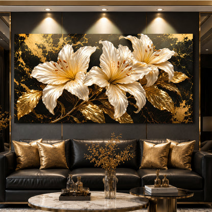 Golden Lily Radiance Wall Art