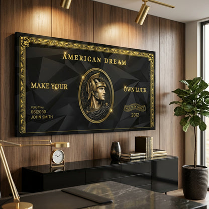 Personalized American Dream “Make Your Own Luck” Wall Sign