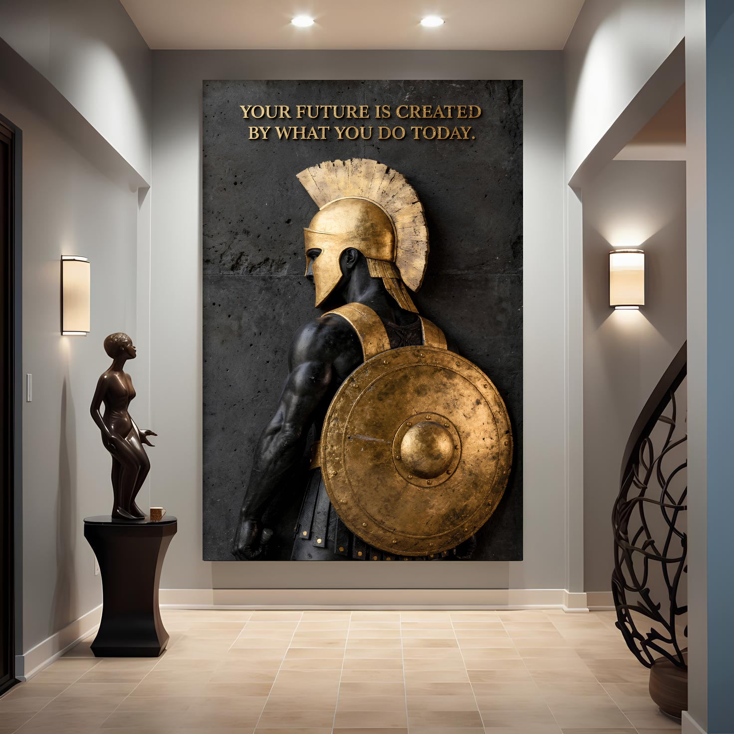 Spartan Warrior Motivational Future Quote Poster Wall Art Sign