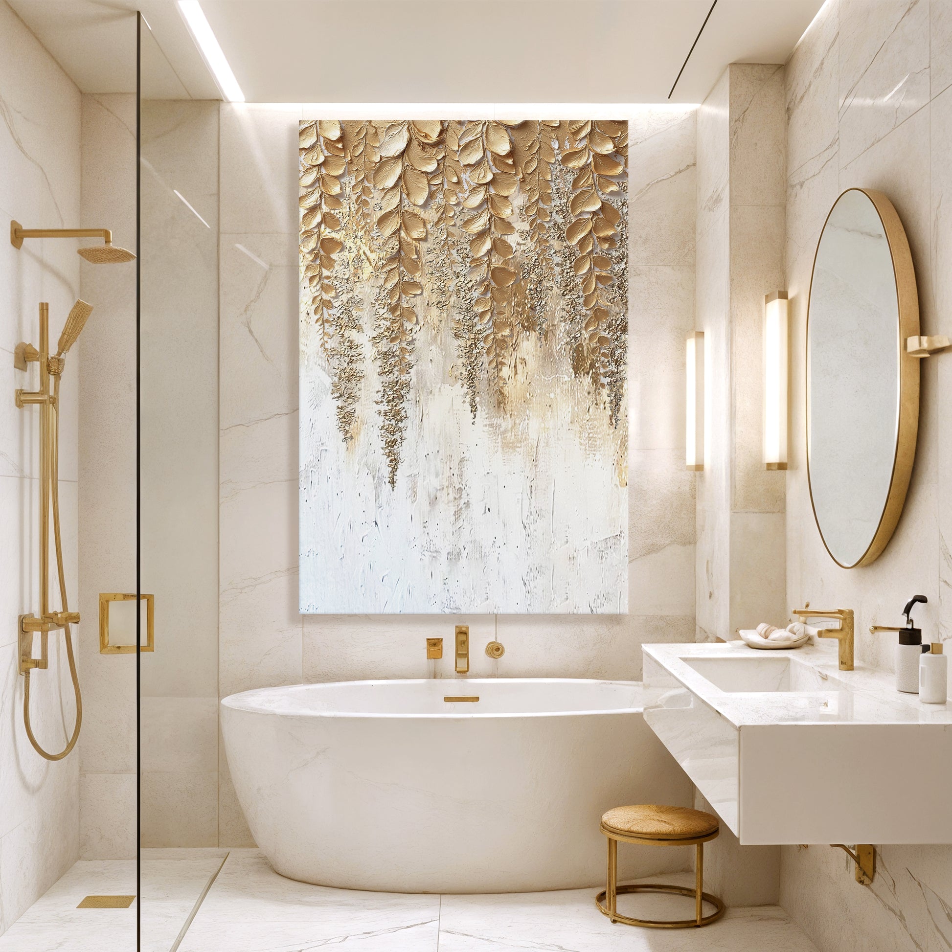 Golden Wisteria Wall Art