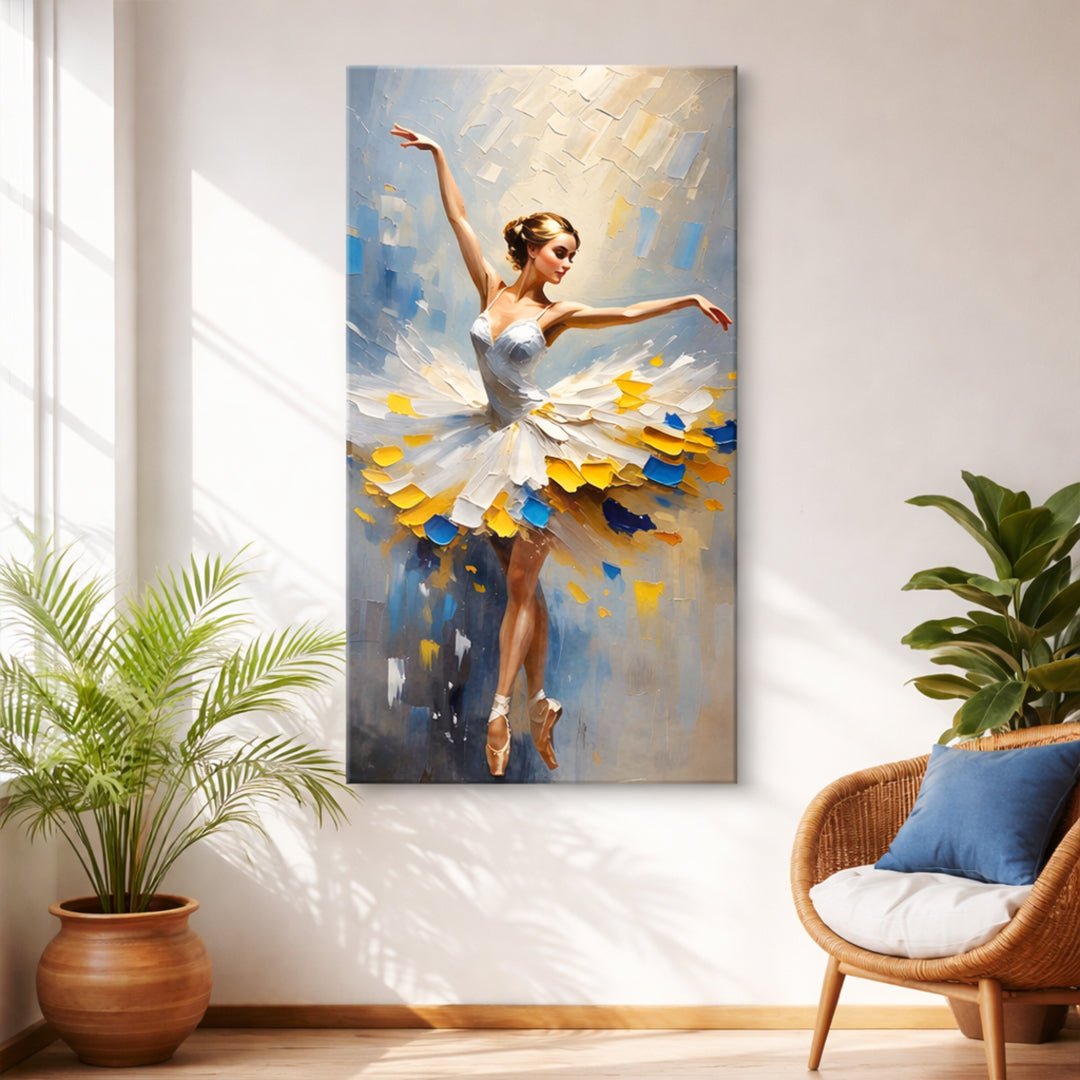 Ballerina in Blue & Gold Wall Art