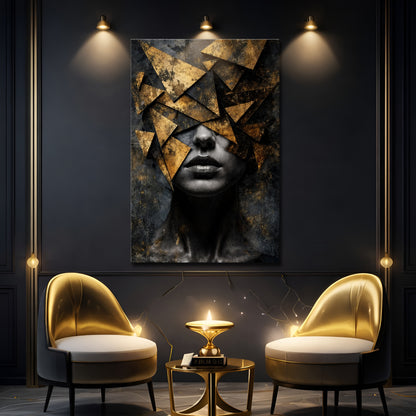 Lady Obsidian & Gold Wall Art