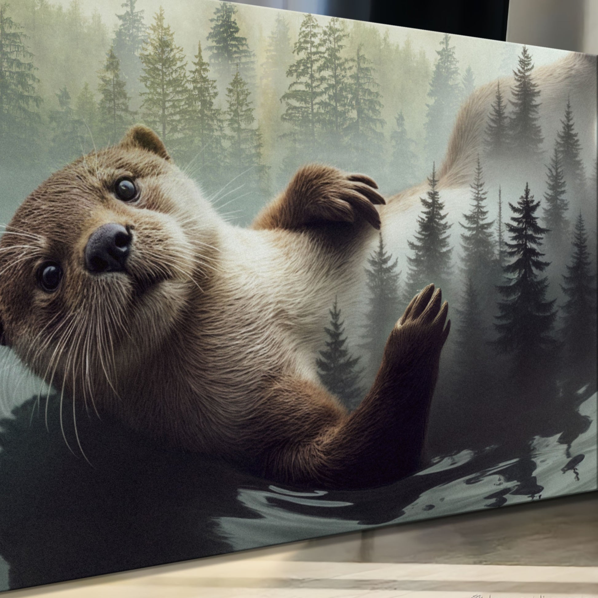 Otter Double Exposure Wall Art