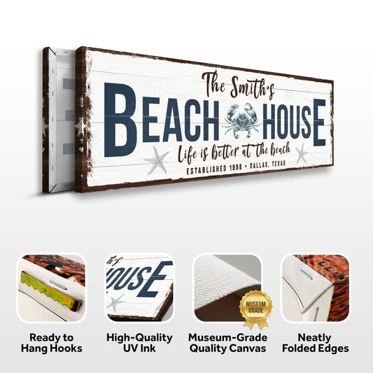 Personalized Beach House Sign Specs - Image by Tailored Canvases