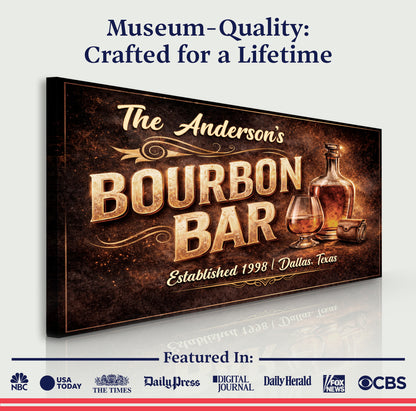 Personalized Bourbon Bar Wall Sign