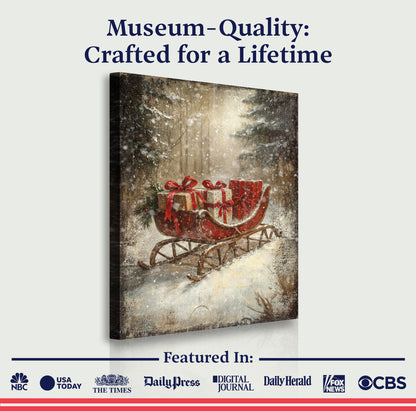 Vintage Christmas Sleigh Sled Wall Art VII