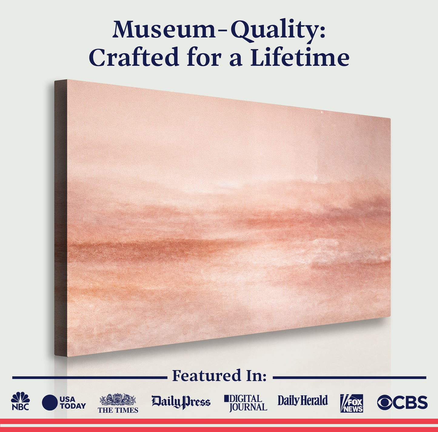 Peach Mist Serenity Abstract Wall Art