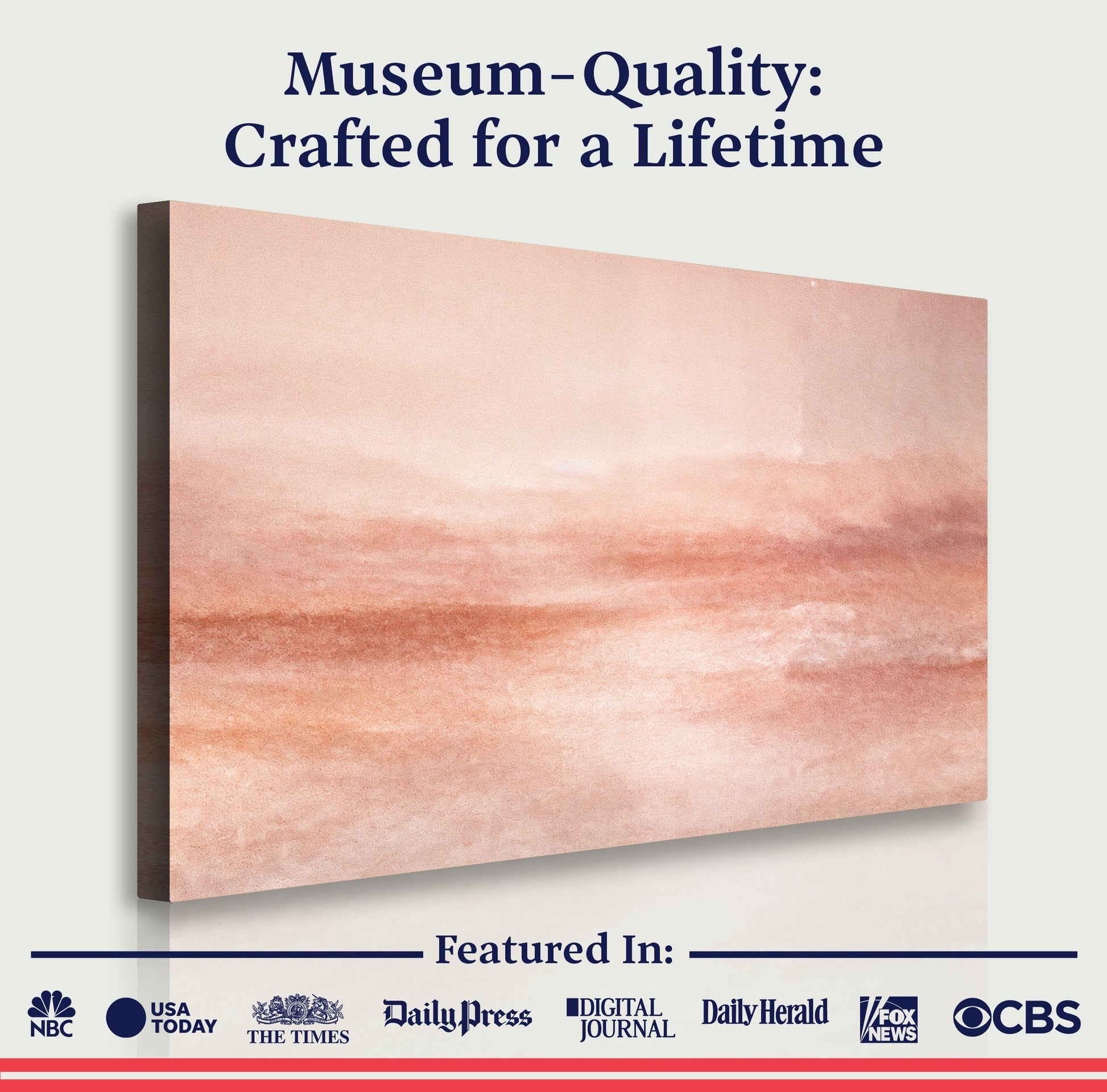 Peach Mist Serenity Abstract Wall Art