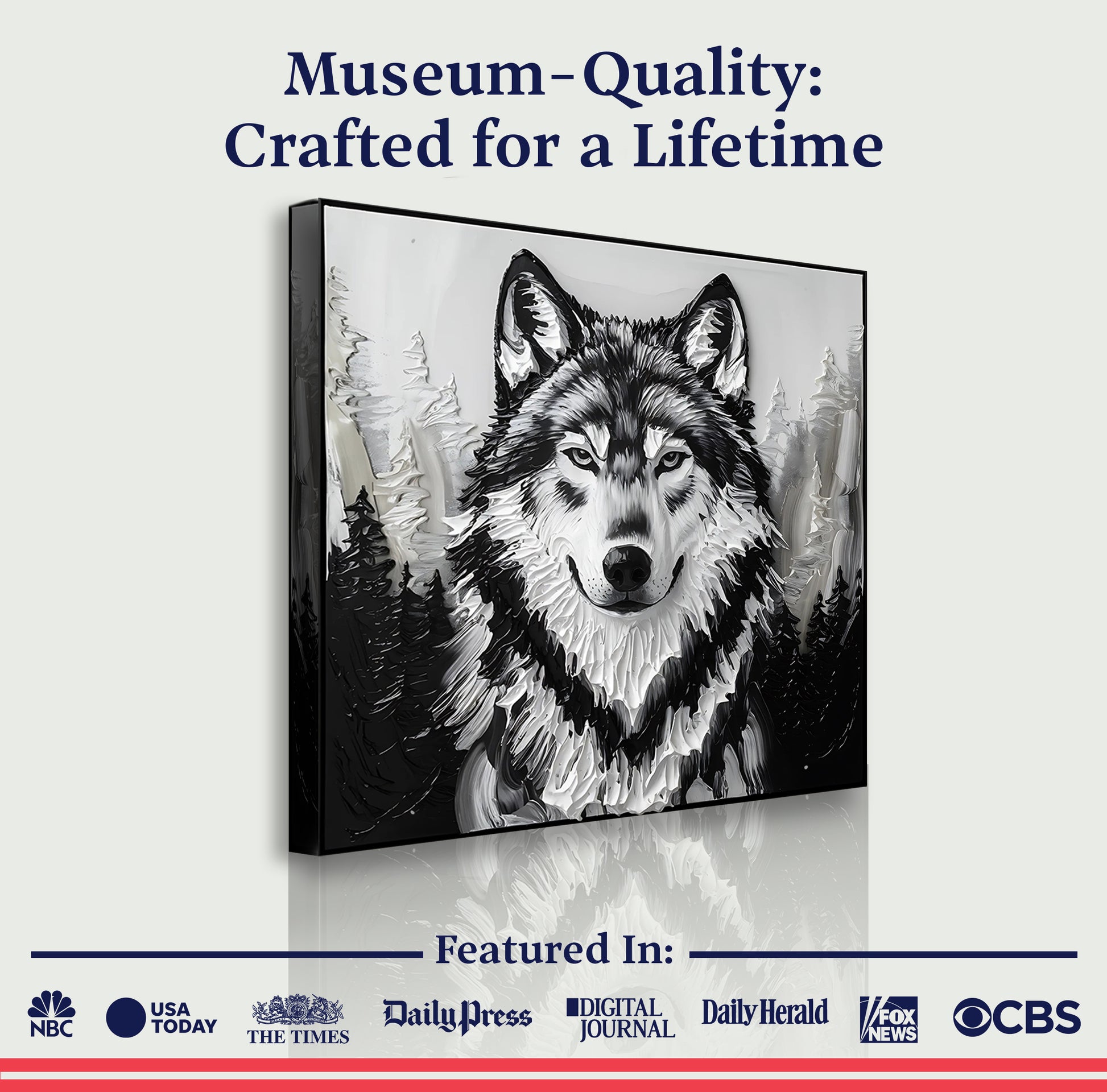 3D Wolf Wall Art IV