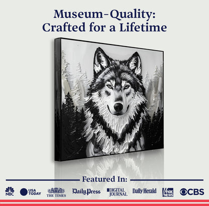 3D Wolf Wall Art IV
