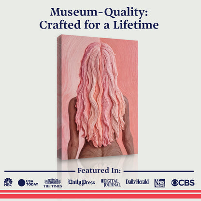 Pink Woman in Coral Abstract Wall Art