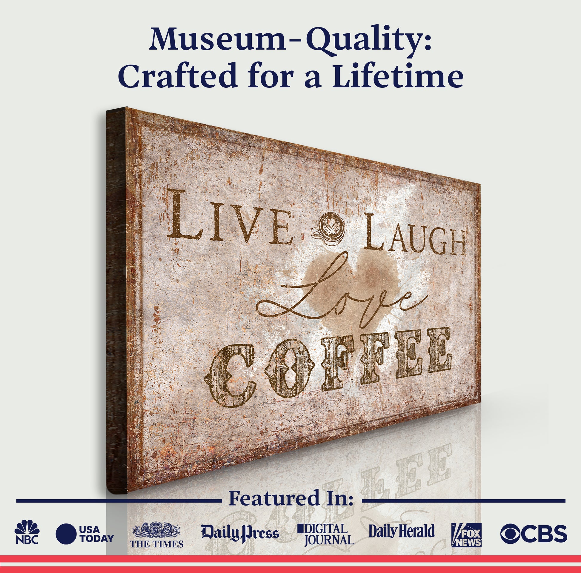 Live, Laugh, Love Coffee Wall Sign