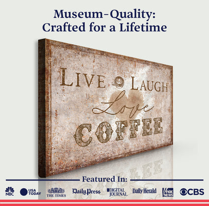 Live, Laugh, Love Coffee Wall Sign
