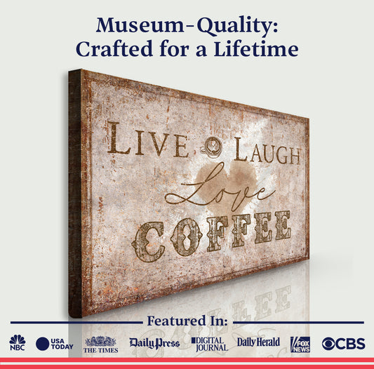 Live, Laugh, Love Coffee Wall Sign