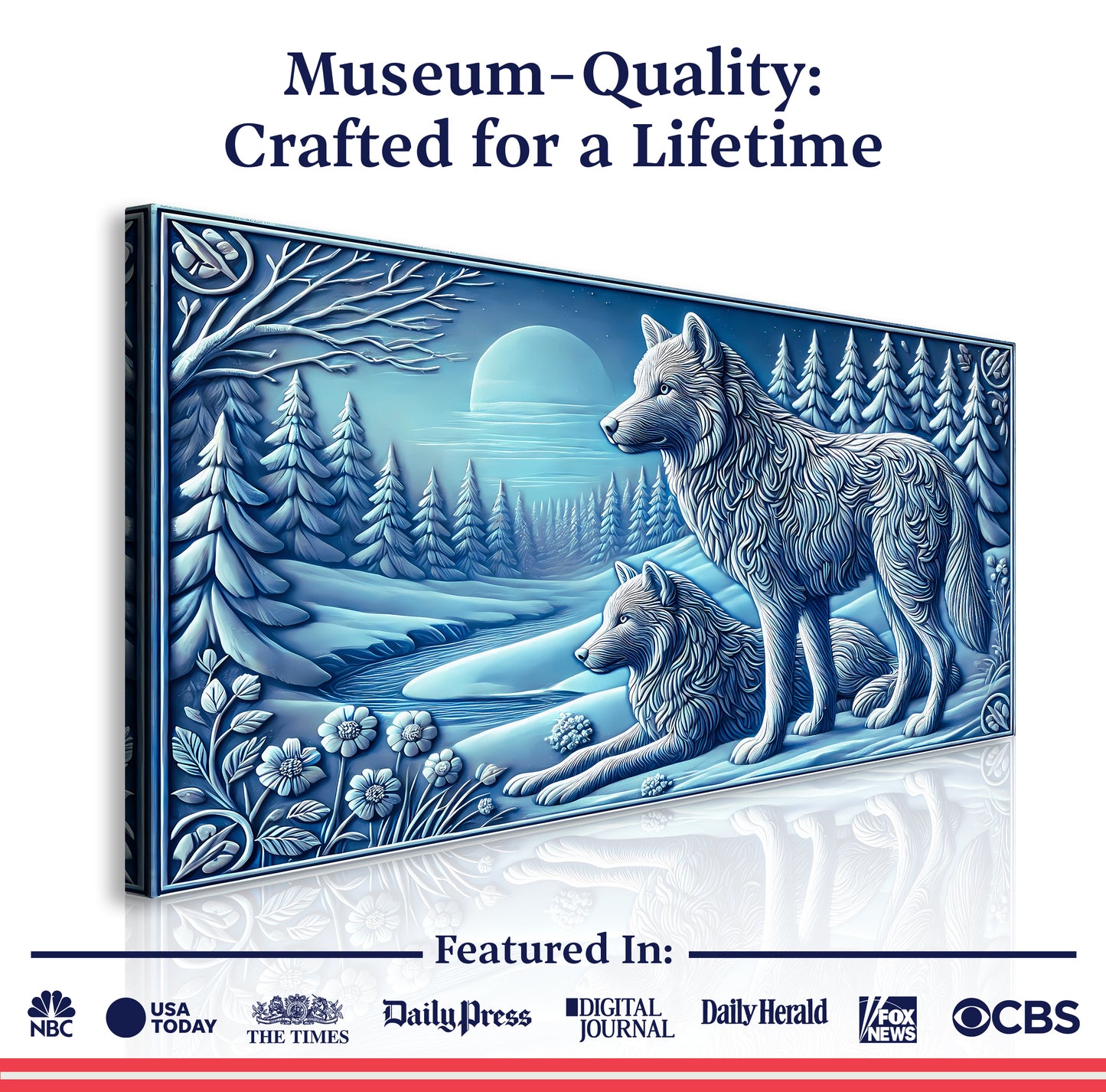 3D Wolves Wall Art VI