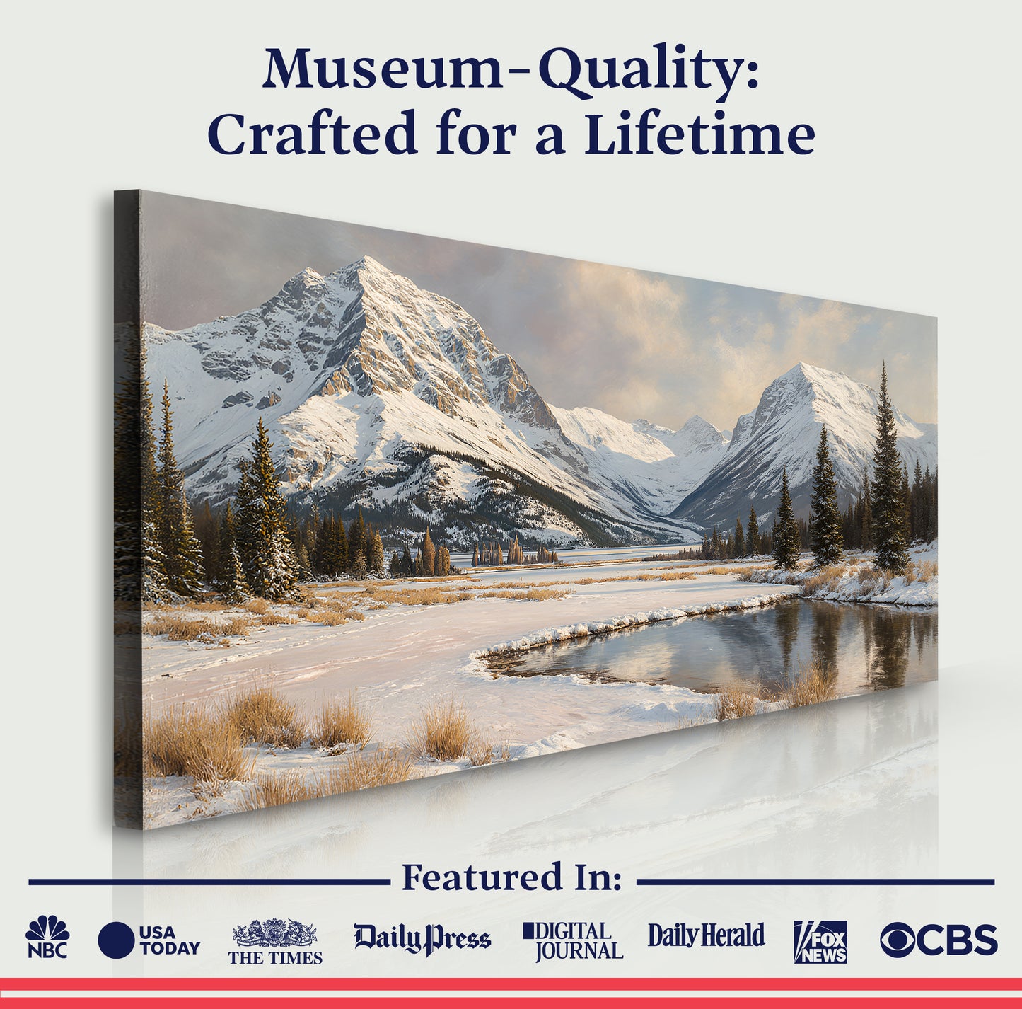 Panoramic Winter Mountain Wall Art