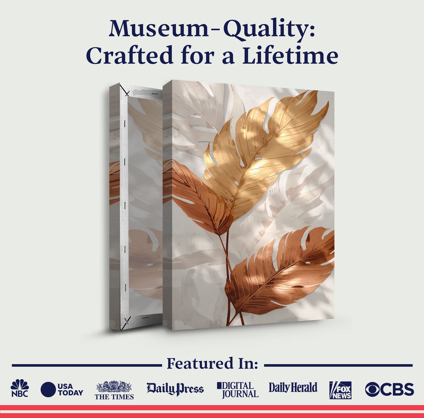 Golden Leaf Abstract Wall Art