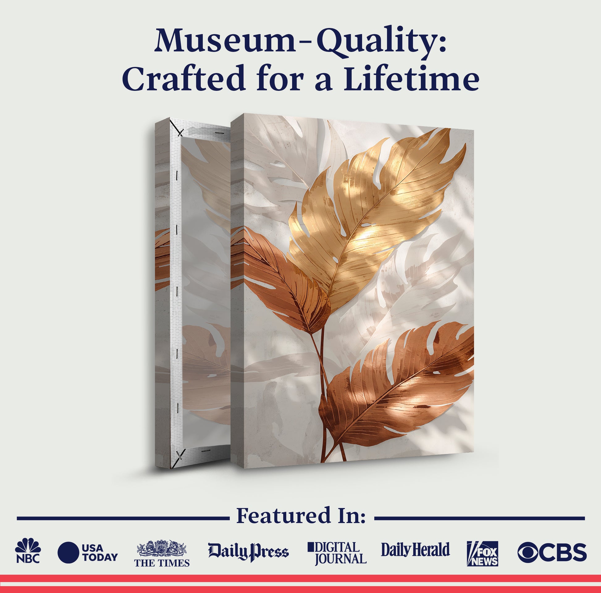 Golden Leaf Abstract Wall Art