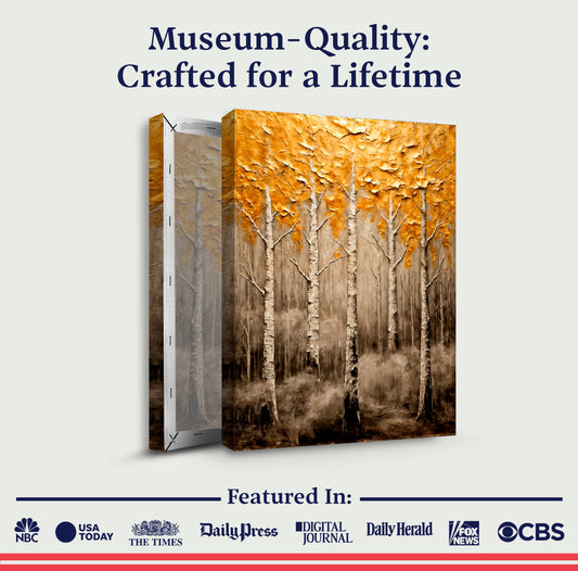 Abstract Gold Trees Wall Art