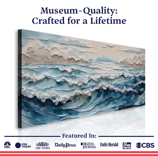 Ocean Embrace Impasto Wall Art
