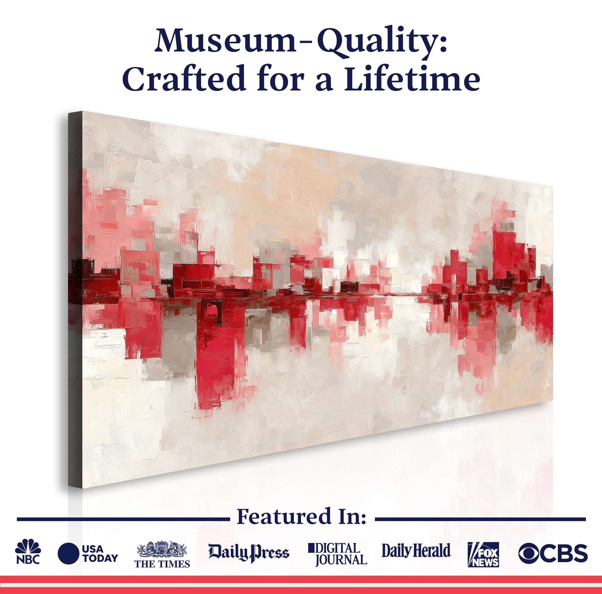 Abstract Red Wall Art