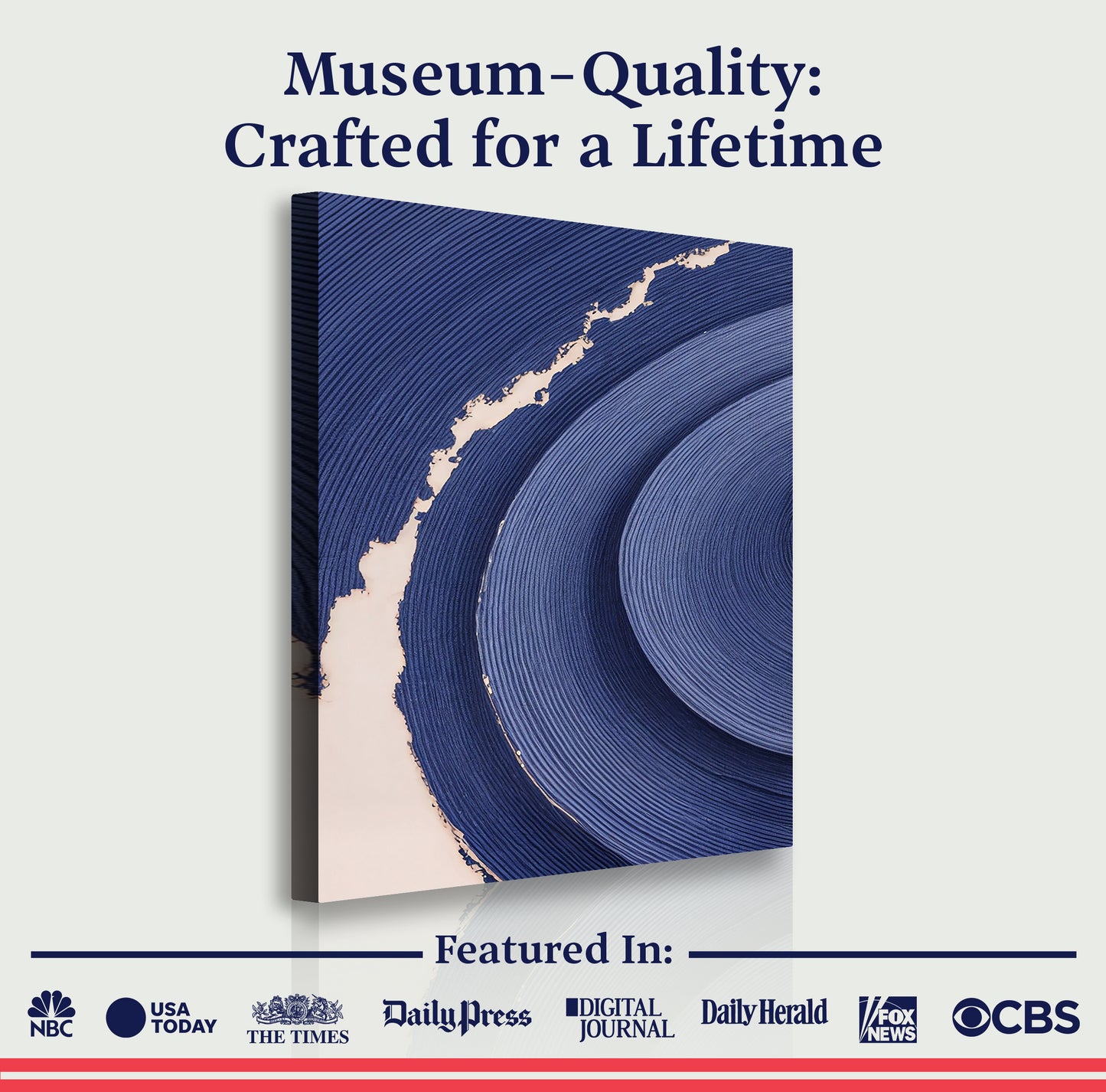 Navy Blue Acrylic Abstract Wall Art