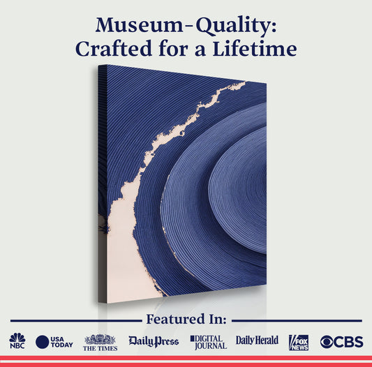 Navy Blue Acrylic Abstract Wall Art