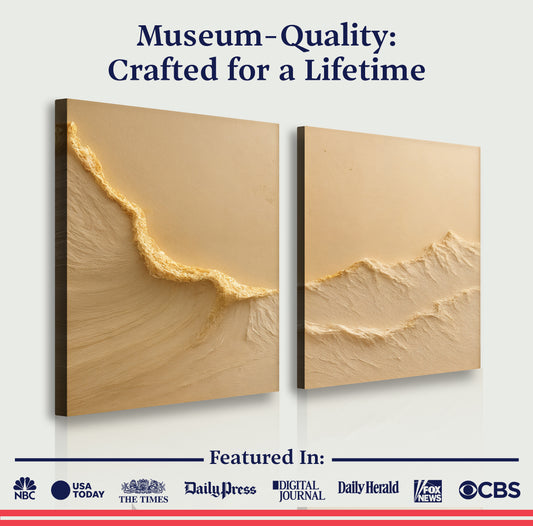 Neutral Ocean Waves Duo Wall Art