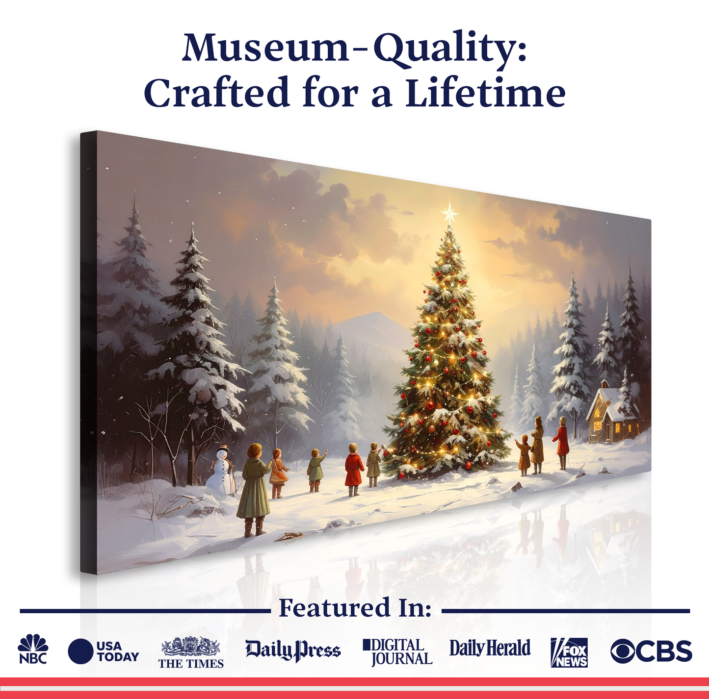 Starry Tree Gathering Christmas Wall Art